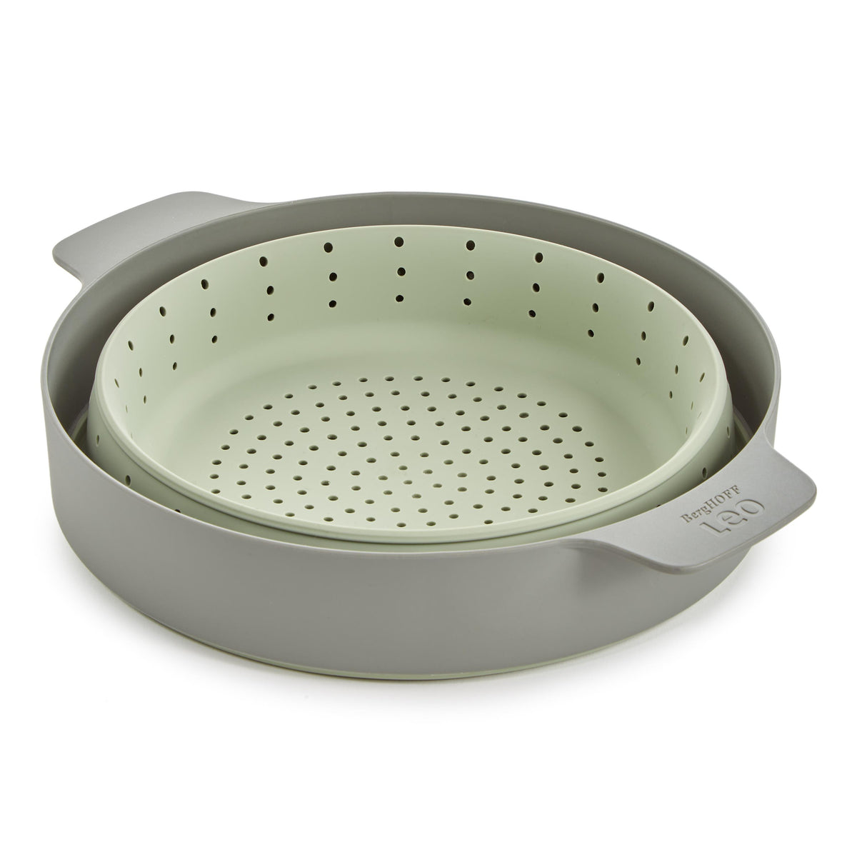 BergHOFF Leo Balance 2-In-1 Steamer & Strainer, 10", Sage & Moonmist