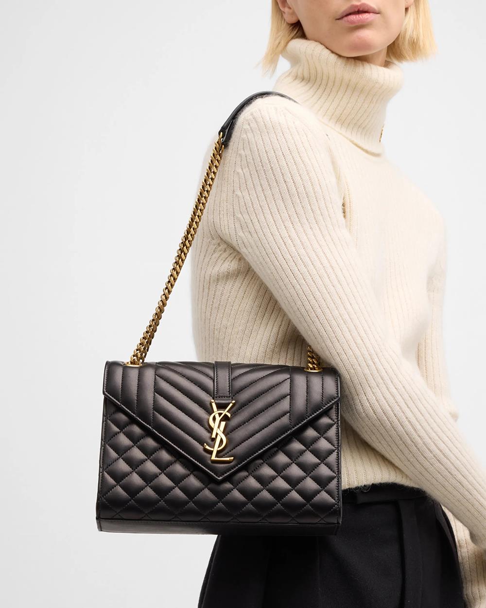 Yves Saint Laurent Envelope Medium Chain Bag Size Medium