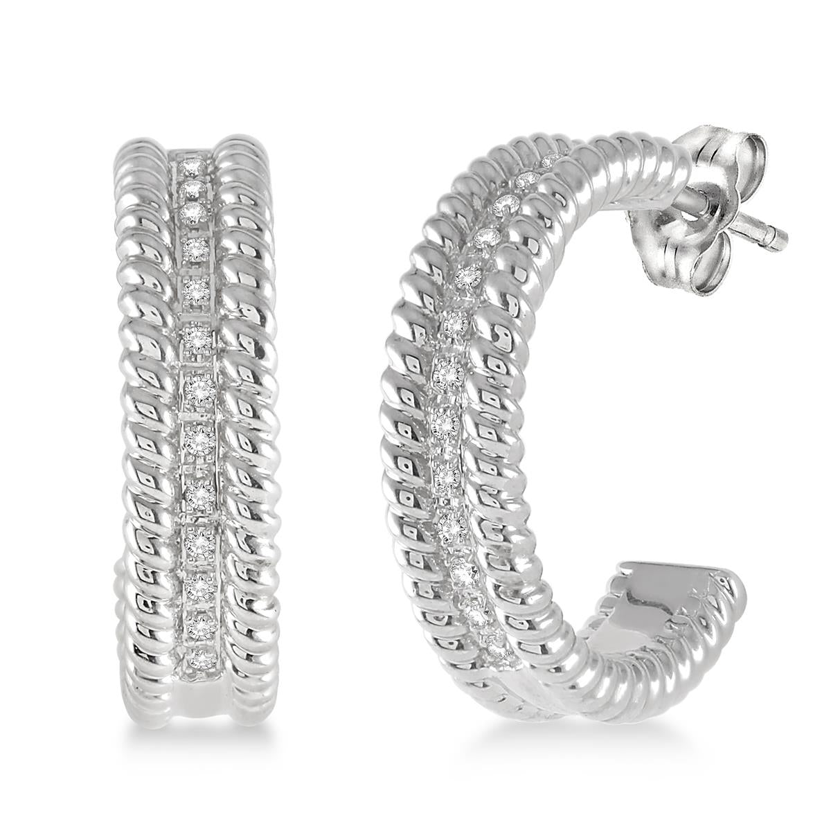 Jilco Inc Diamond Hoop Earrings