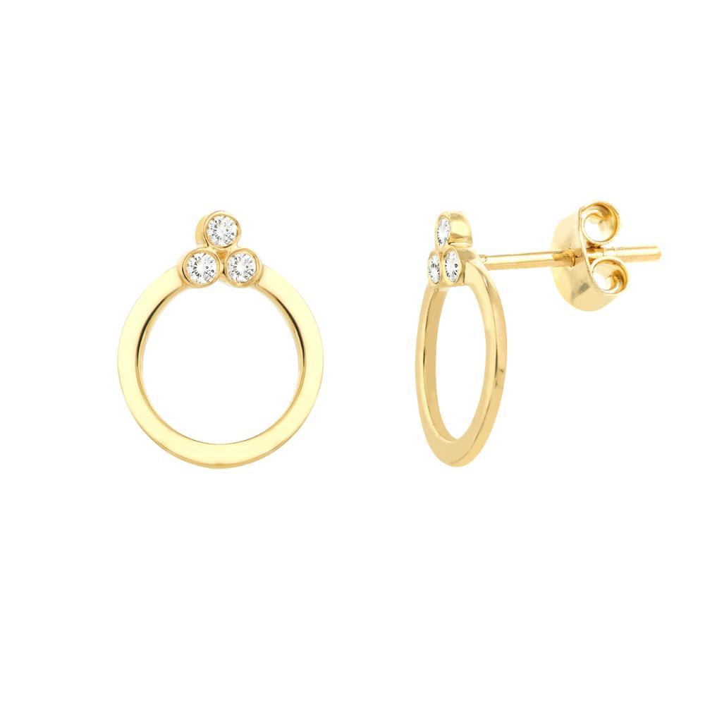 HAWLEY ST Diamond Trinity Door Knocker Stud Earrings