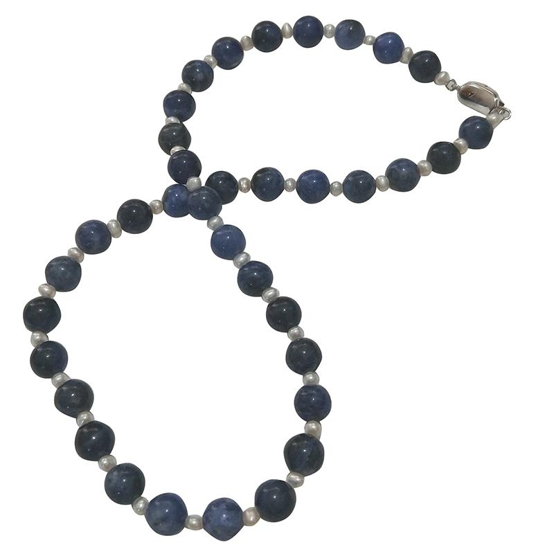 Completely Bella Latonia Cabella Pearl and Sodalite Necklace