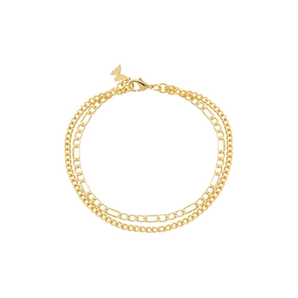 Adina Eden Two In One Chunky Double Chain Bracelet Size 7"