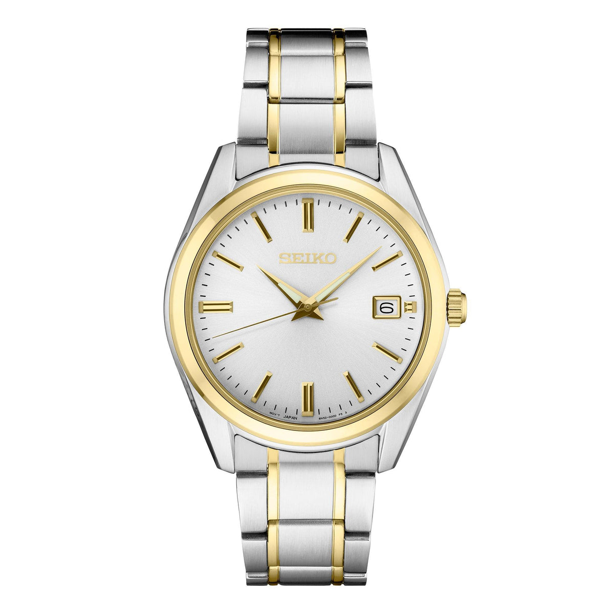Seiko Mens Essentials Two-Tone Stainless Steel Watch White Dial