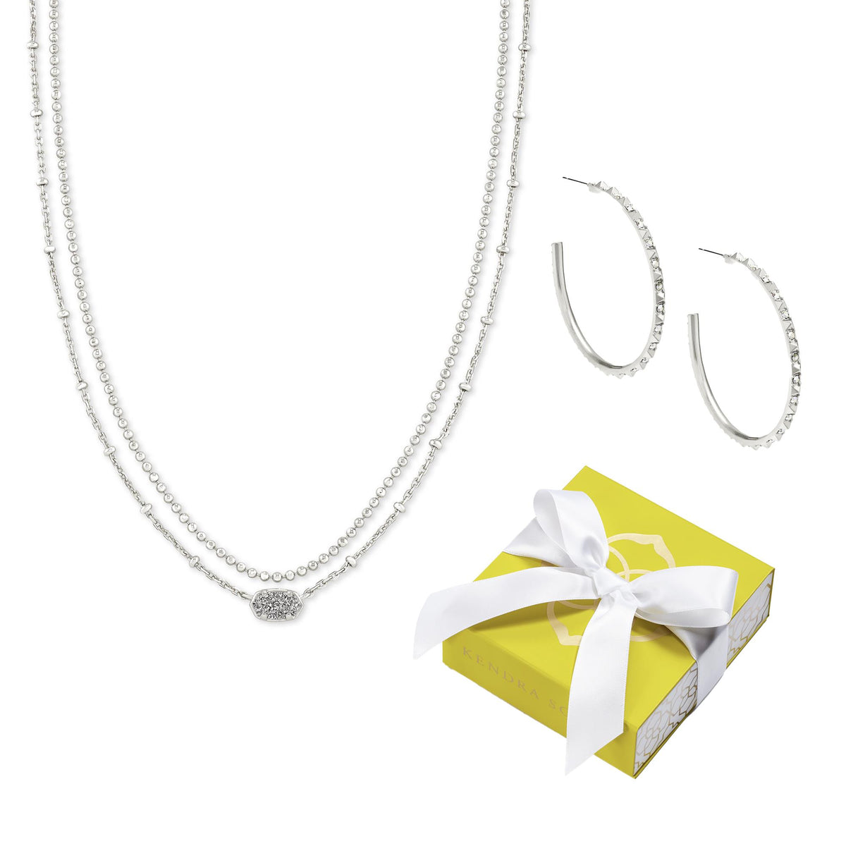 Kendra Scott Emilie Necklace & Veronica Hoop Earrings