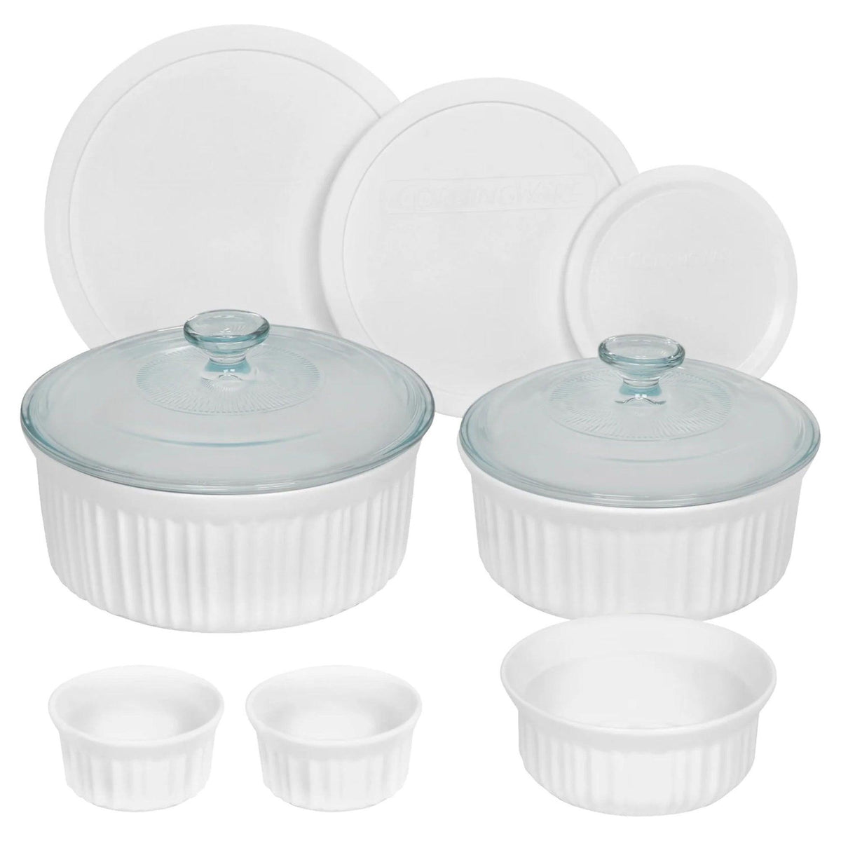 Corningware French White 10pc Ceramic Round Bakeware Set