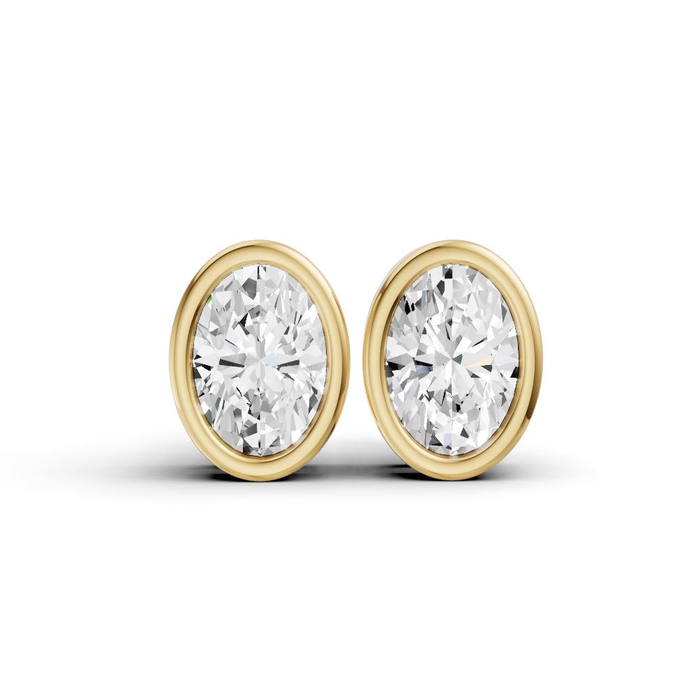 Prestige Boutique Diamonds Oval Lab Diamond Solitaire Earrings Size 0.5 CTW