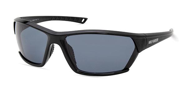 Harley Davidson Men's Sunglasses - Shiny Black/Smoke