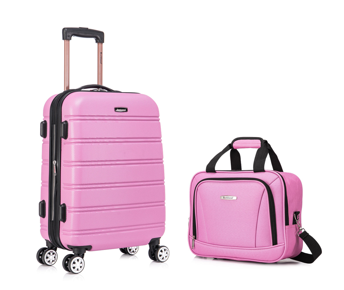 Rockland Luggage Melbourne 20" Expandable Upright Spinner - Pink
