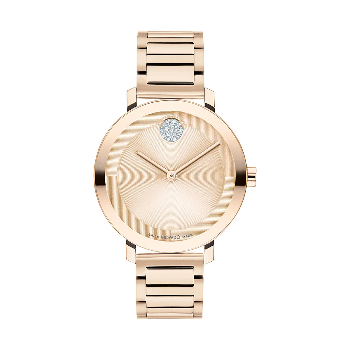 Movado Ladies' Bold Evolution 2.0 Rose Gold-Tone SS Watch w/ Crystal Dot RG Dial