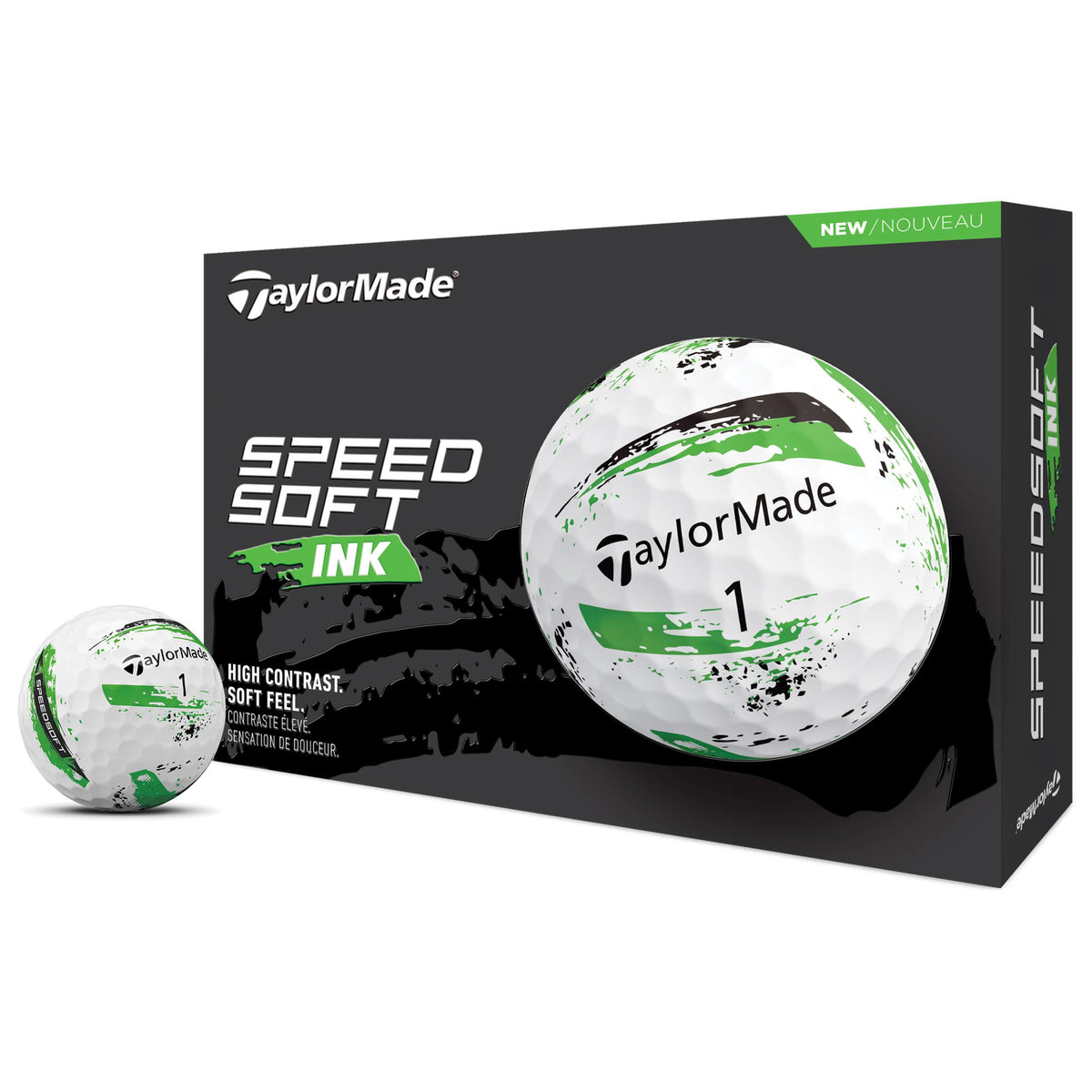 TaylorMade SpeedSoft Ink Green 2024 Golf Balls - 1 Dozen