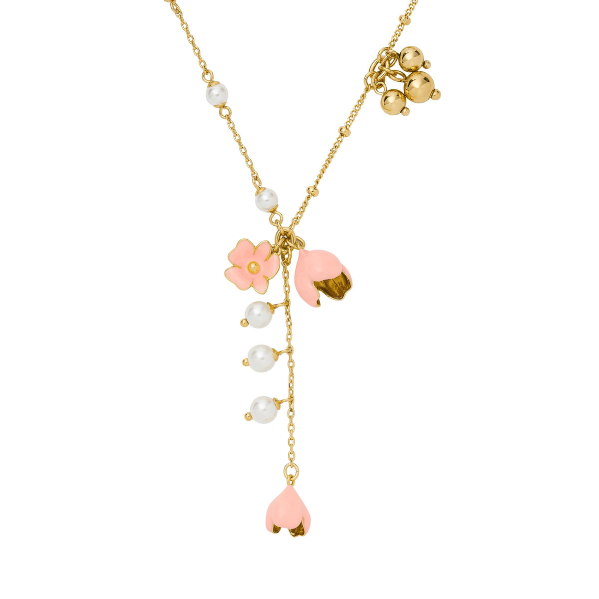 kate spade new york Golden Bloom Y Necklace - Pink/Gold