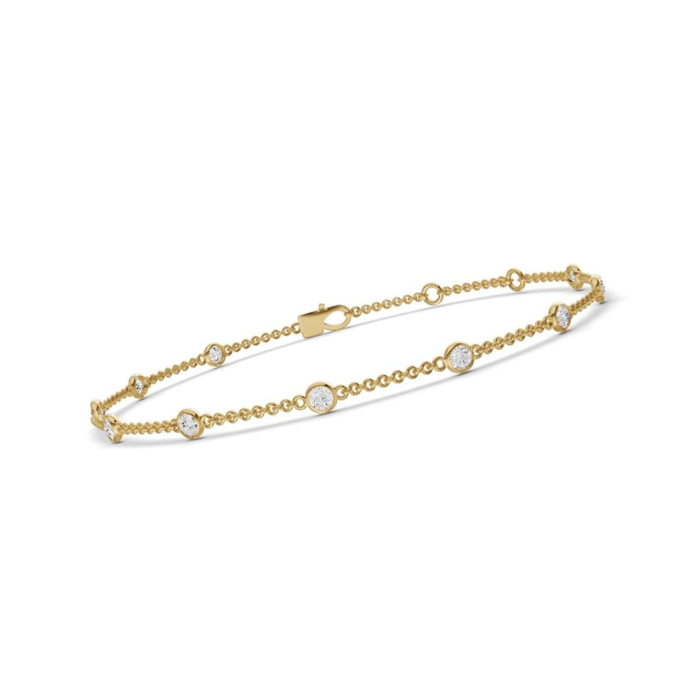 Prestige Boutique Diamonds Bezel Lab Diamond Station Bracelet Size 7"