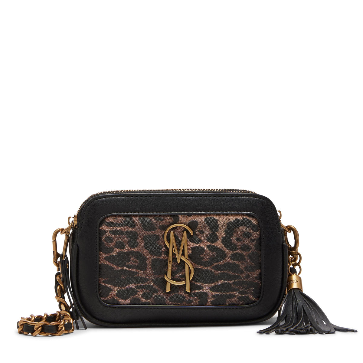 Steve Madden DAISY Double Zip Crossbody - Leopard