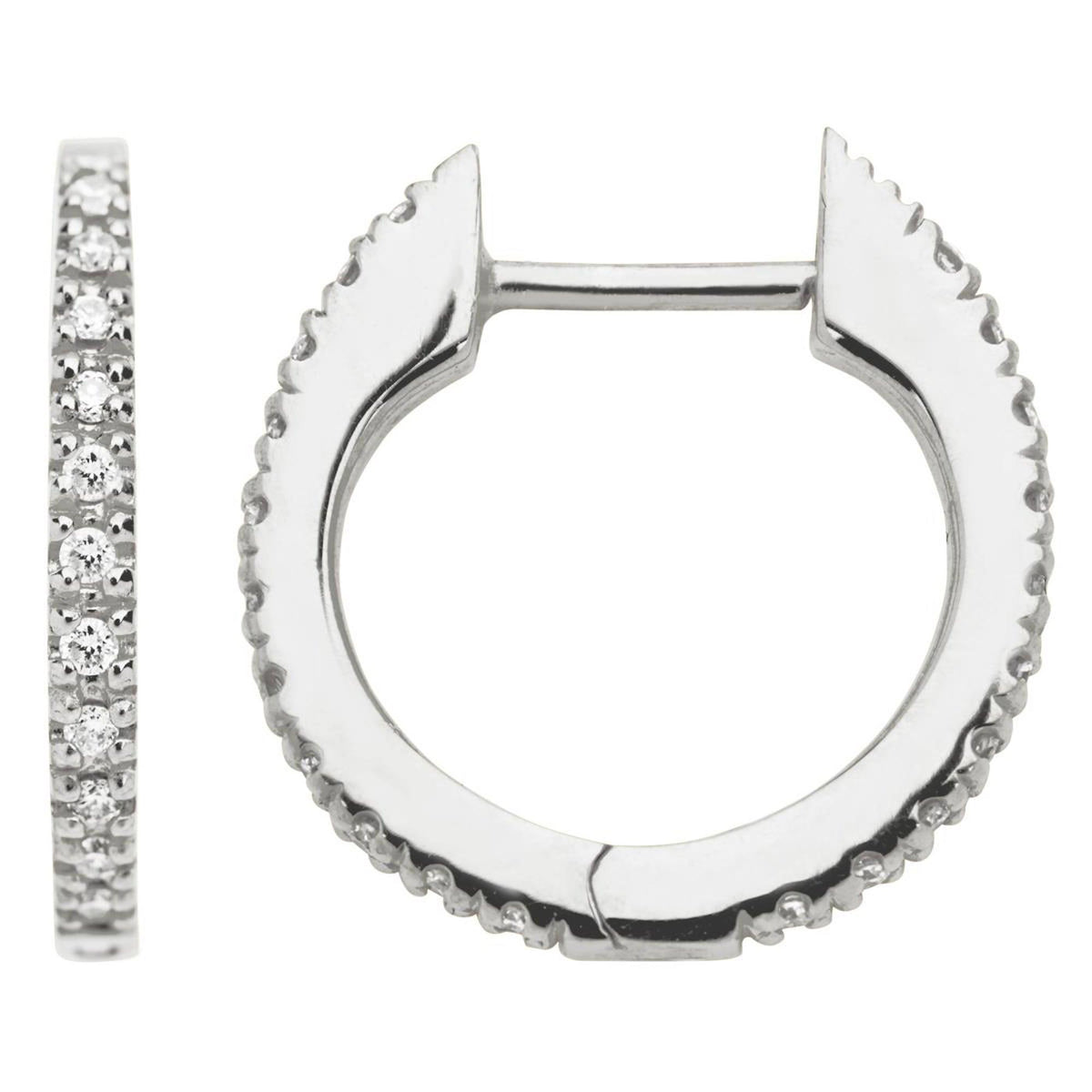 Jilco Diamond Huggie Earrings Silver