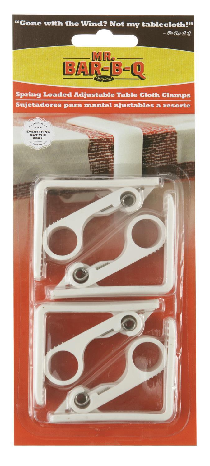 Mr. Bar-B-Q Spring Loaded Adjustable Table Cloth Clamps - 4 pack