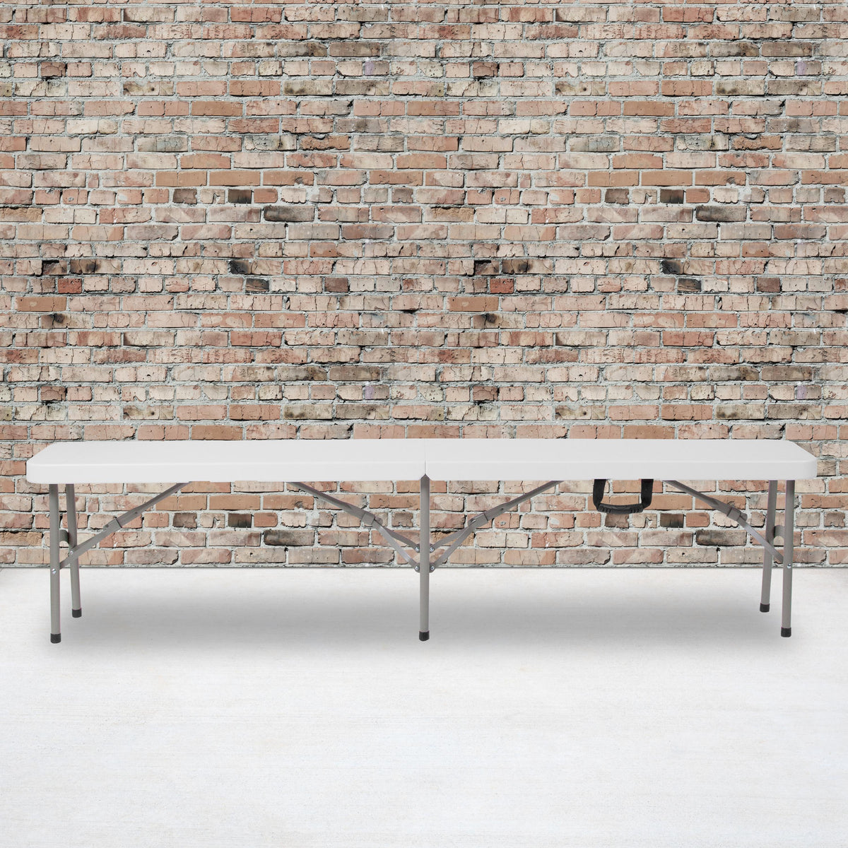 Flash Furniture 11"W x 72"L Bi-Fold Granite White Folding Bench with Carrying Handle