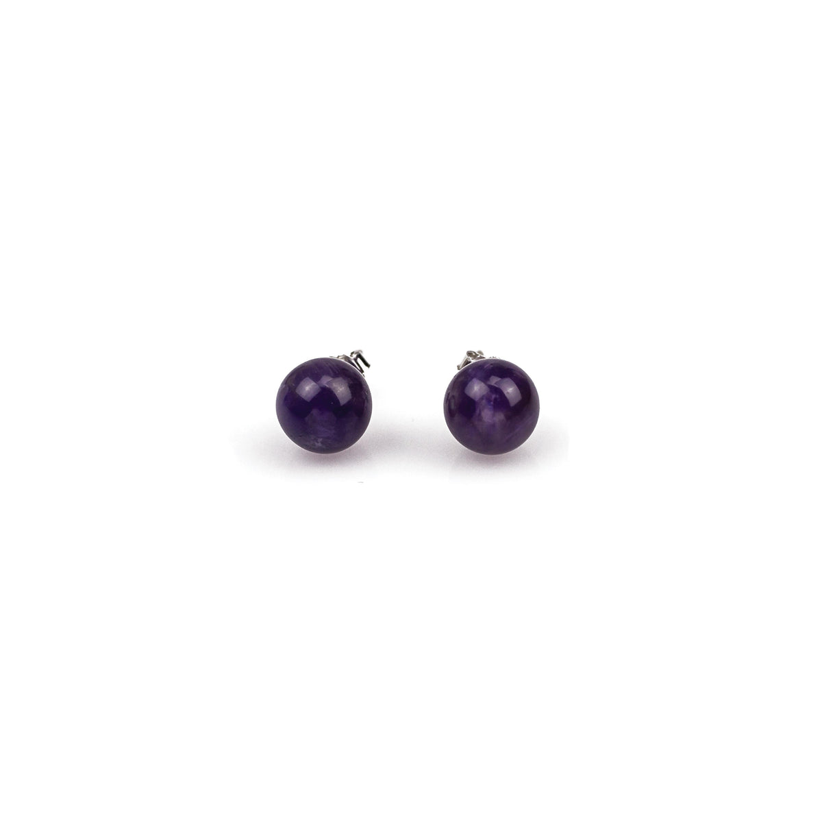 Completely Bella Amethyst Bead Stud Earrings
