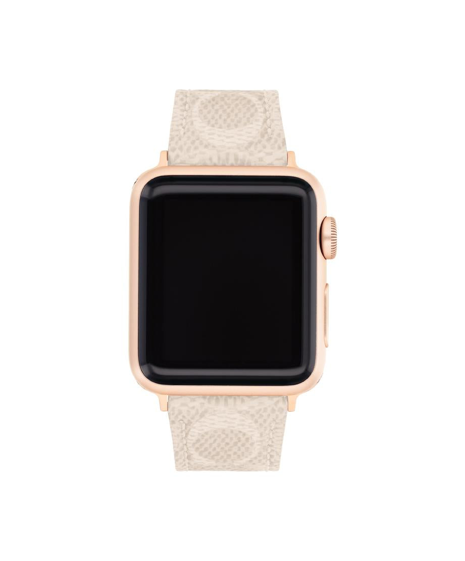 Coach APPLE 38MM, 40MM & 41MM RG/SIG C SAND CANVAS STRAP