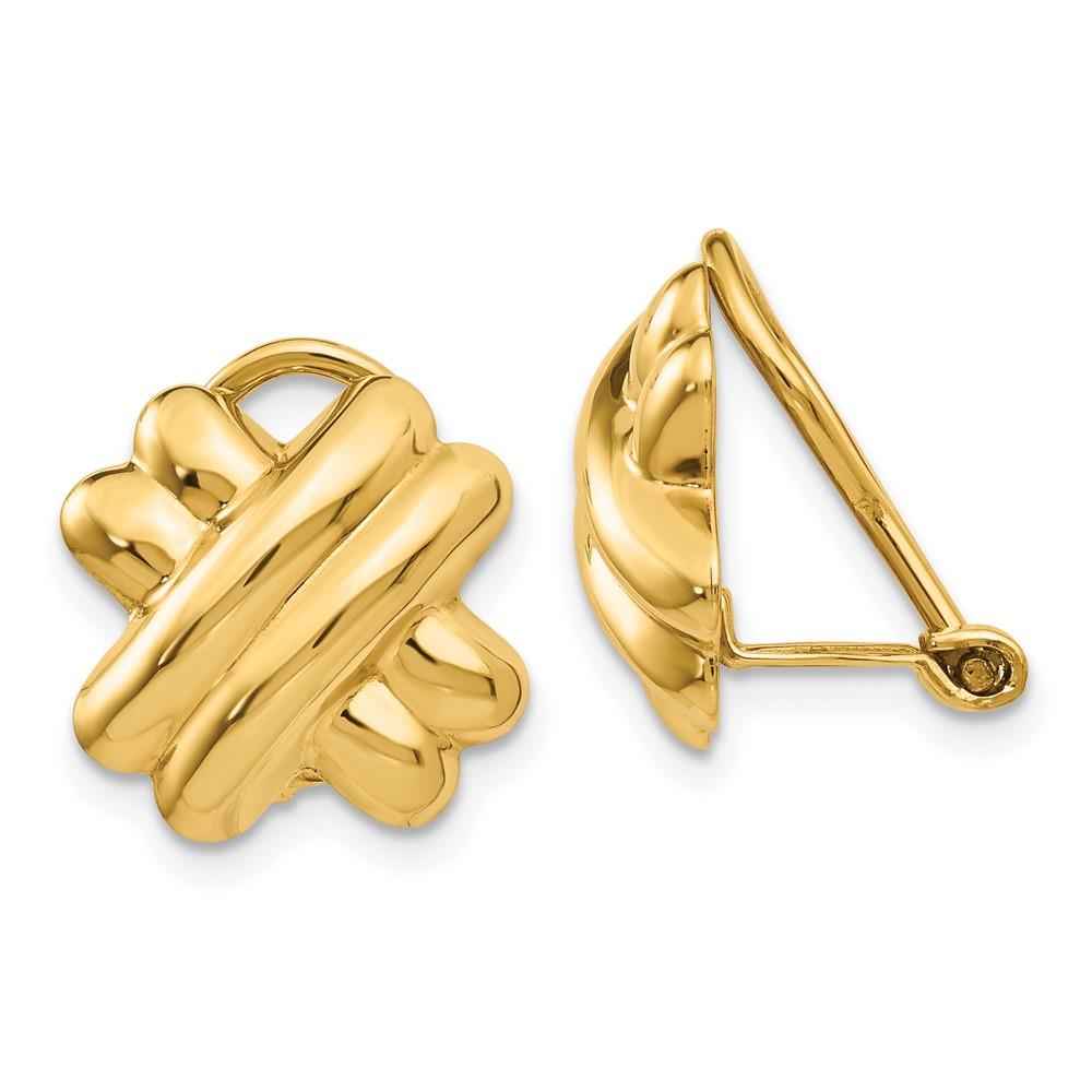 Distinctive 14k Non-pierced X Earrings