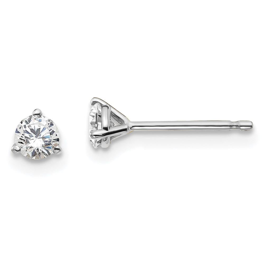 Distinctive 14K White Gold Lab Grown Diamond 1/3ctw 3 Prong Earrings