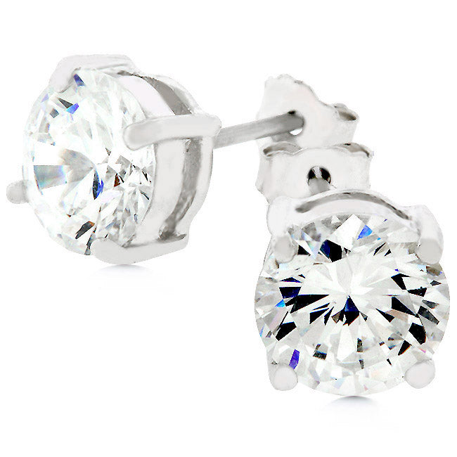 Completely Bella Round Cut CZ Stud Earrings