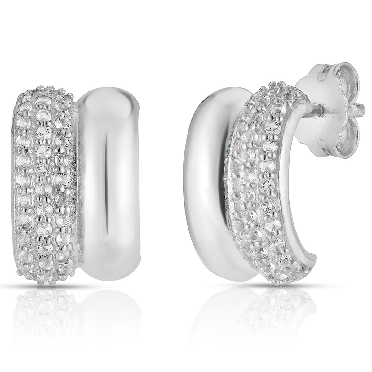 Jilco Inc White Topaz Double Half Huggies