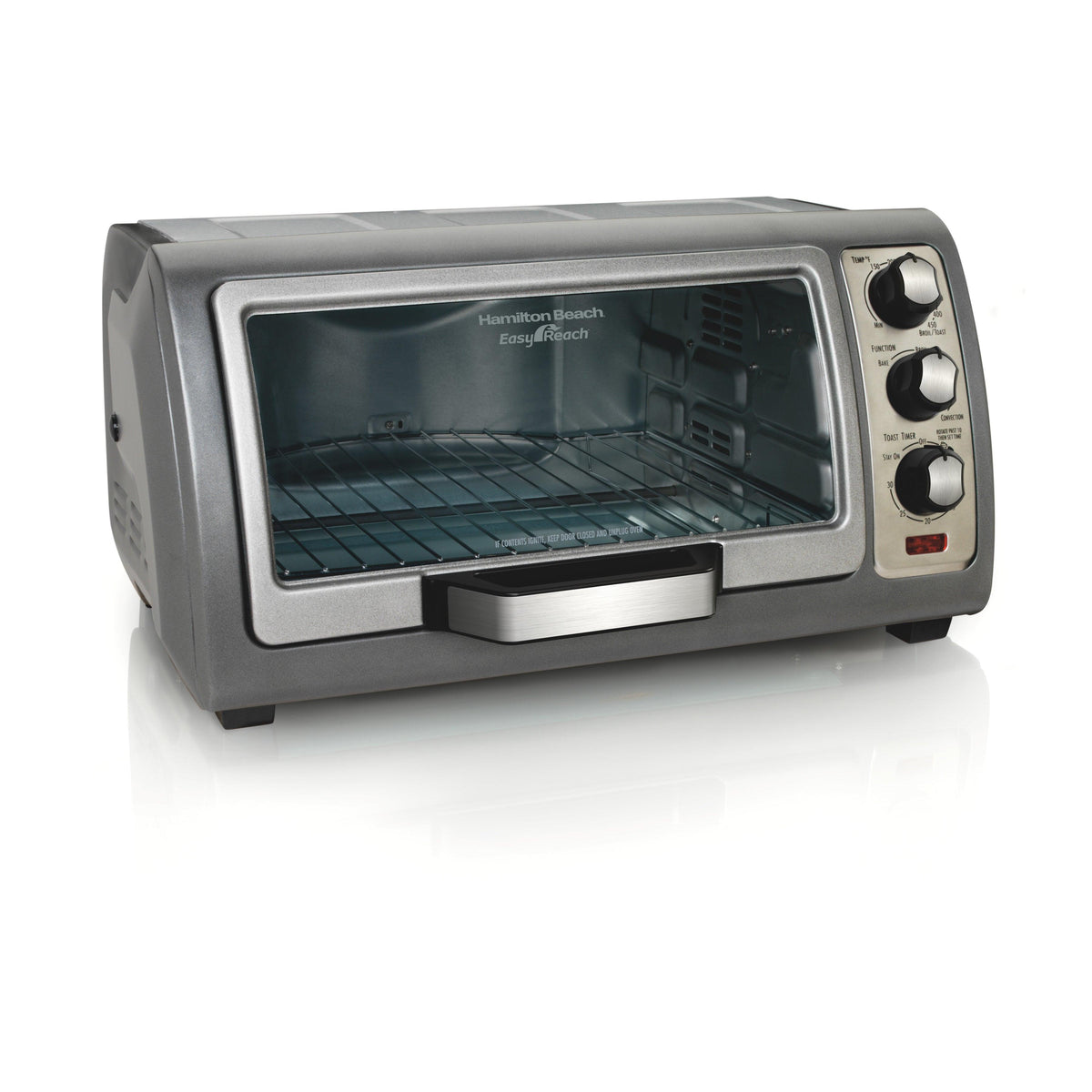 Hamilton Beach 6 Slice Easy Reach Convection Toaster Oven Gray