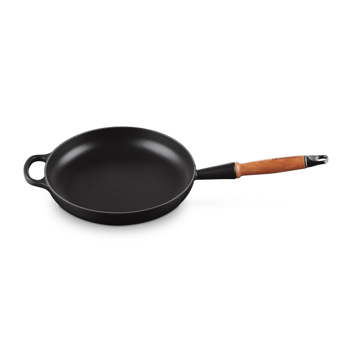 Le Creuset 10.25" Signature Cast Iron Fry Pan w/ Alpine Wood Handle Licorice