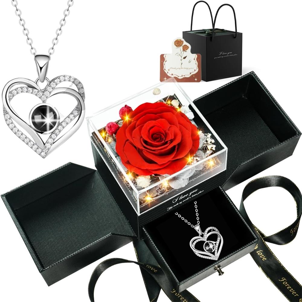 Lovery Red Rose Preserved Gift Set Size 3 Pieces