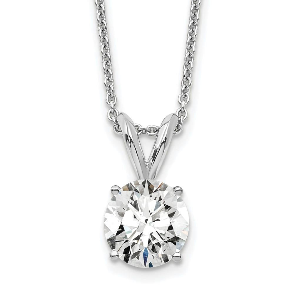 Distinctive 14K White Gold Lab Grown Diamond 3/4ct. Round Solitaire Necklace