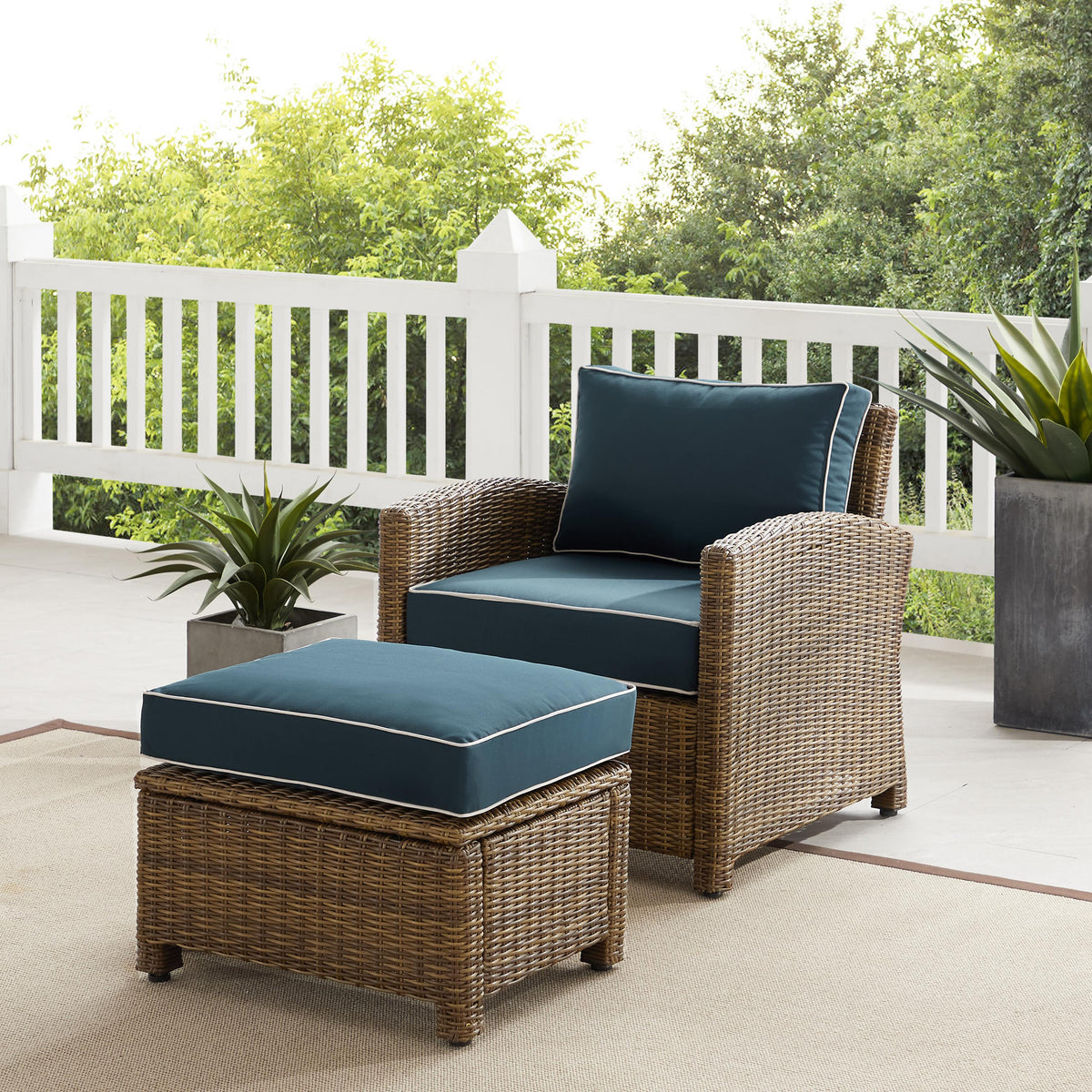 Crosley Outdoor Bradenton 2Pc Wicker Outdoor Chair Set