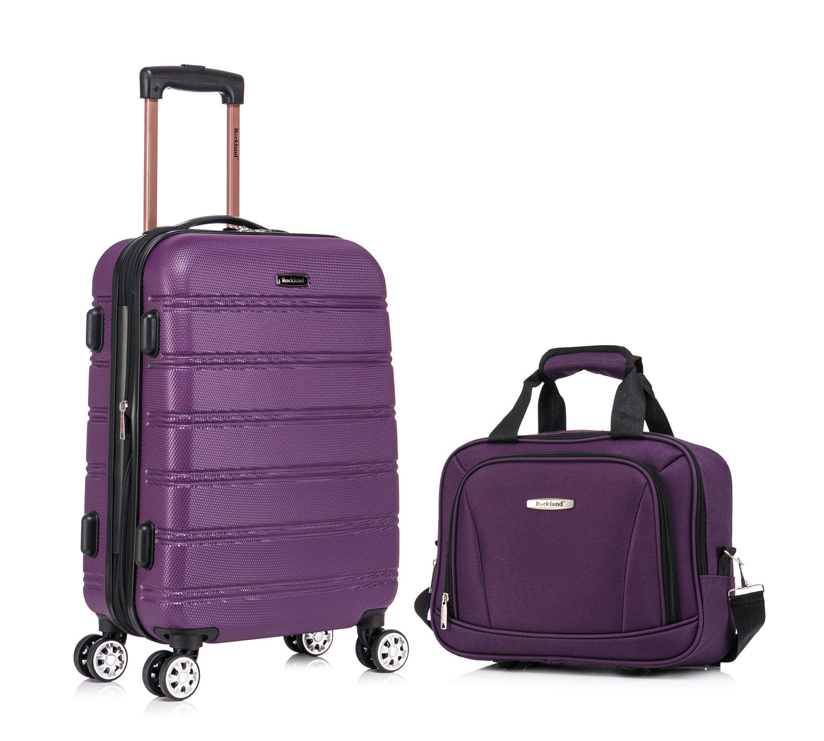 Rockland Luggage Melbourne 20" Expandable Upright Spinner - Purple