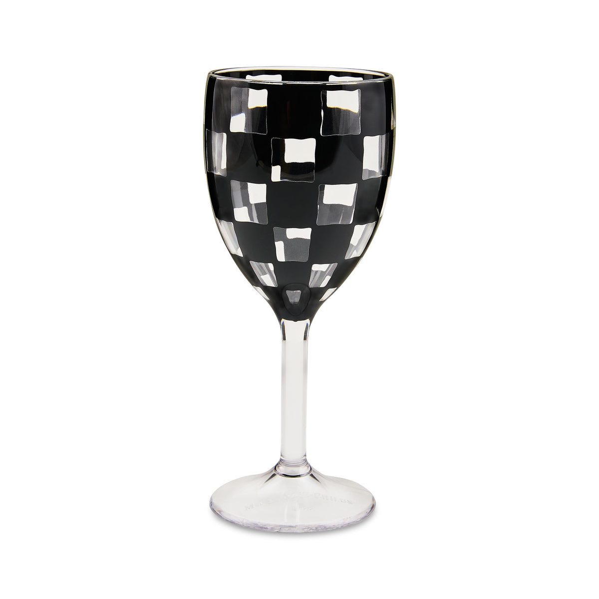 MacKenzie-Childs Green Check Acrylic Wine Goblets, Set of 4