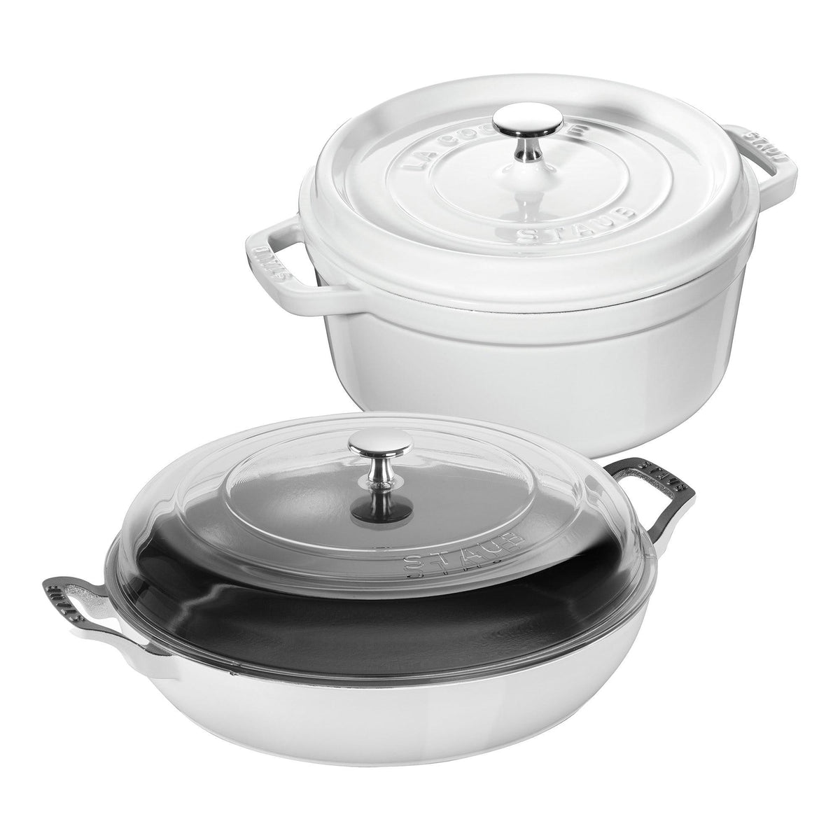Staub 4pc Cast Iron Cookware Set White