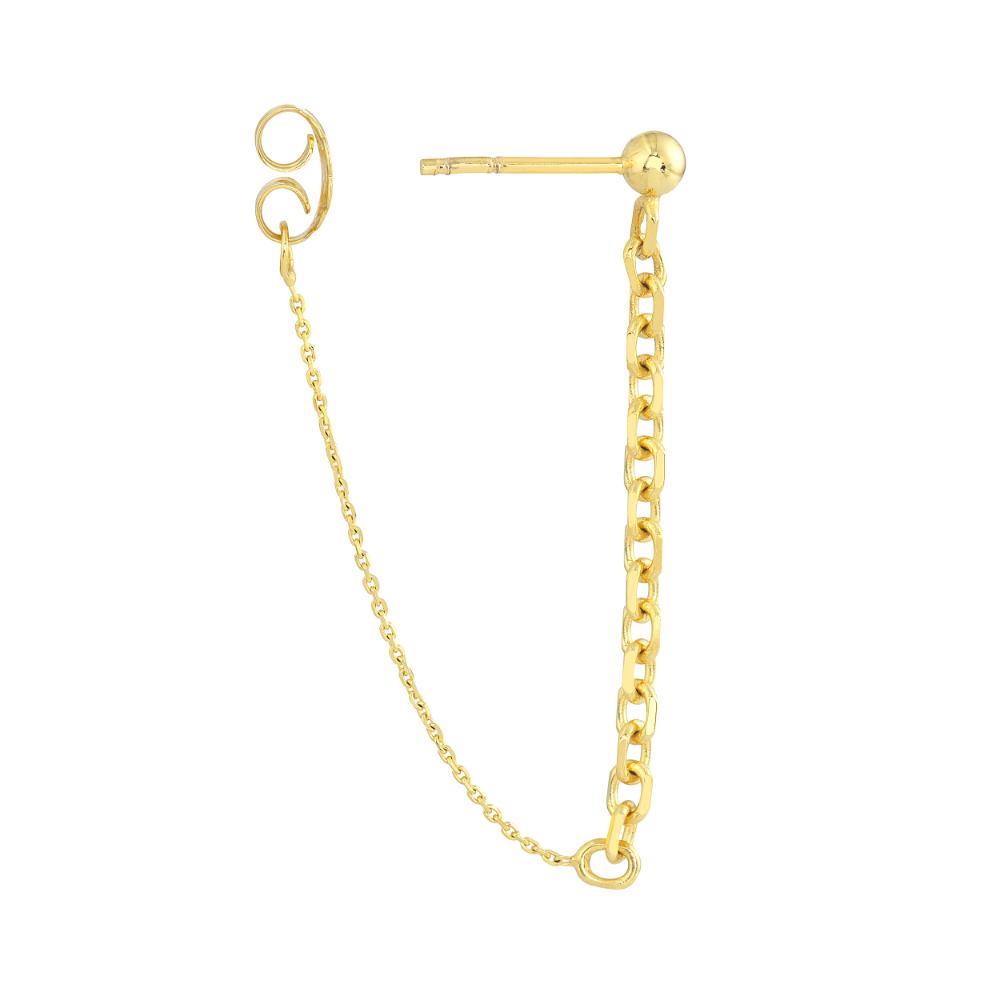 HAWLEY ST 50/50 Cable Chain Front-to-Back Earrings