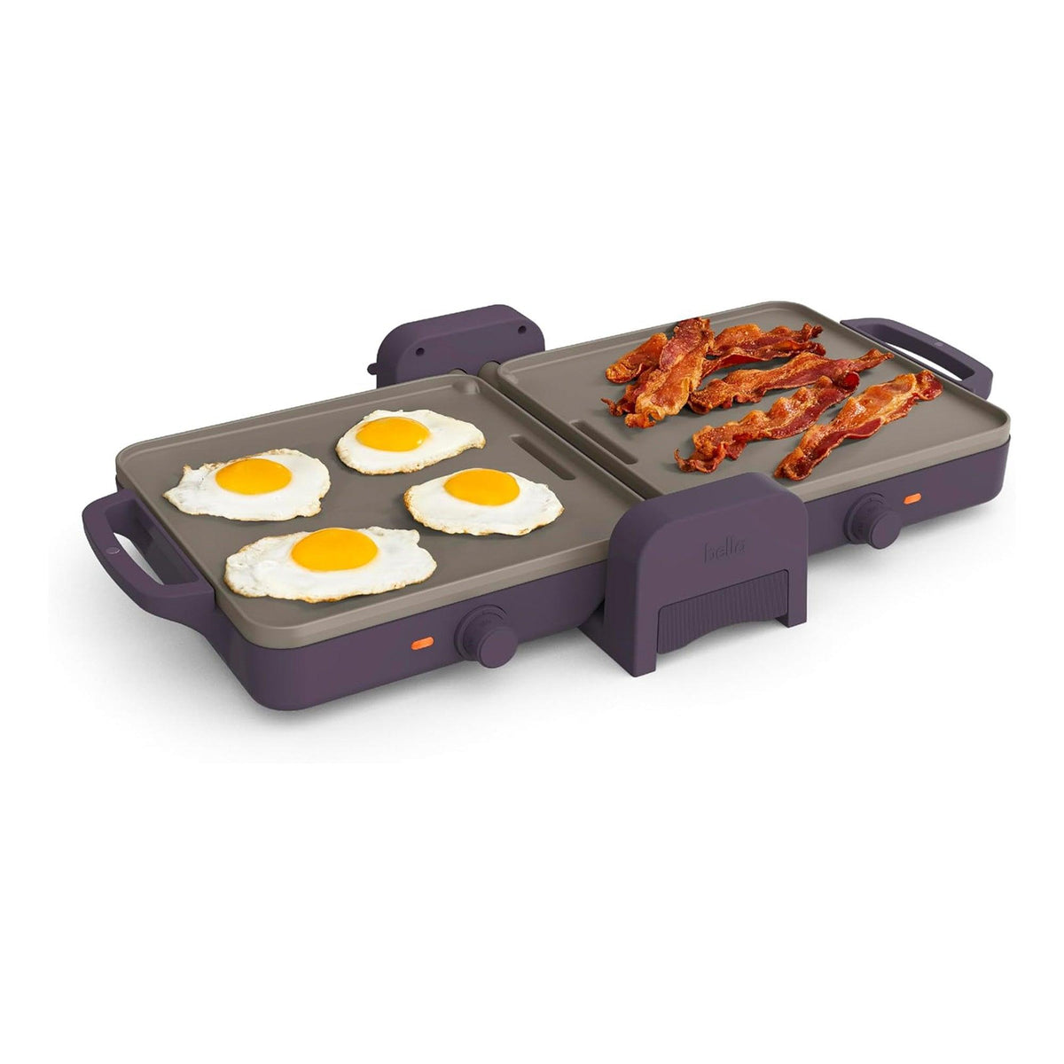 Bella Fold-n-Store Dual Temp Ceramic Griddle Plum