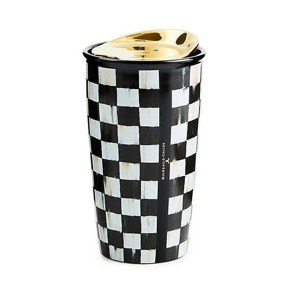 MacKenzie-Childs Courtly Check Ceramic Travel Cup