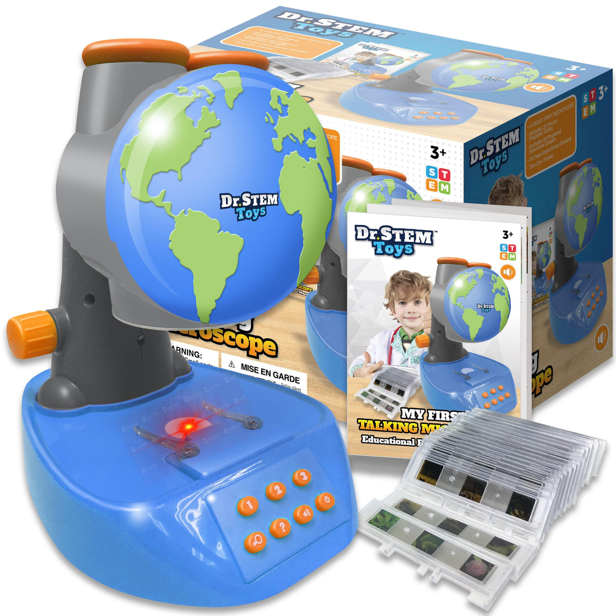 Dr. Stem Toys Talking Microscope w/ Prepared Slides Ages 3+ Years