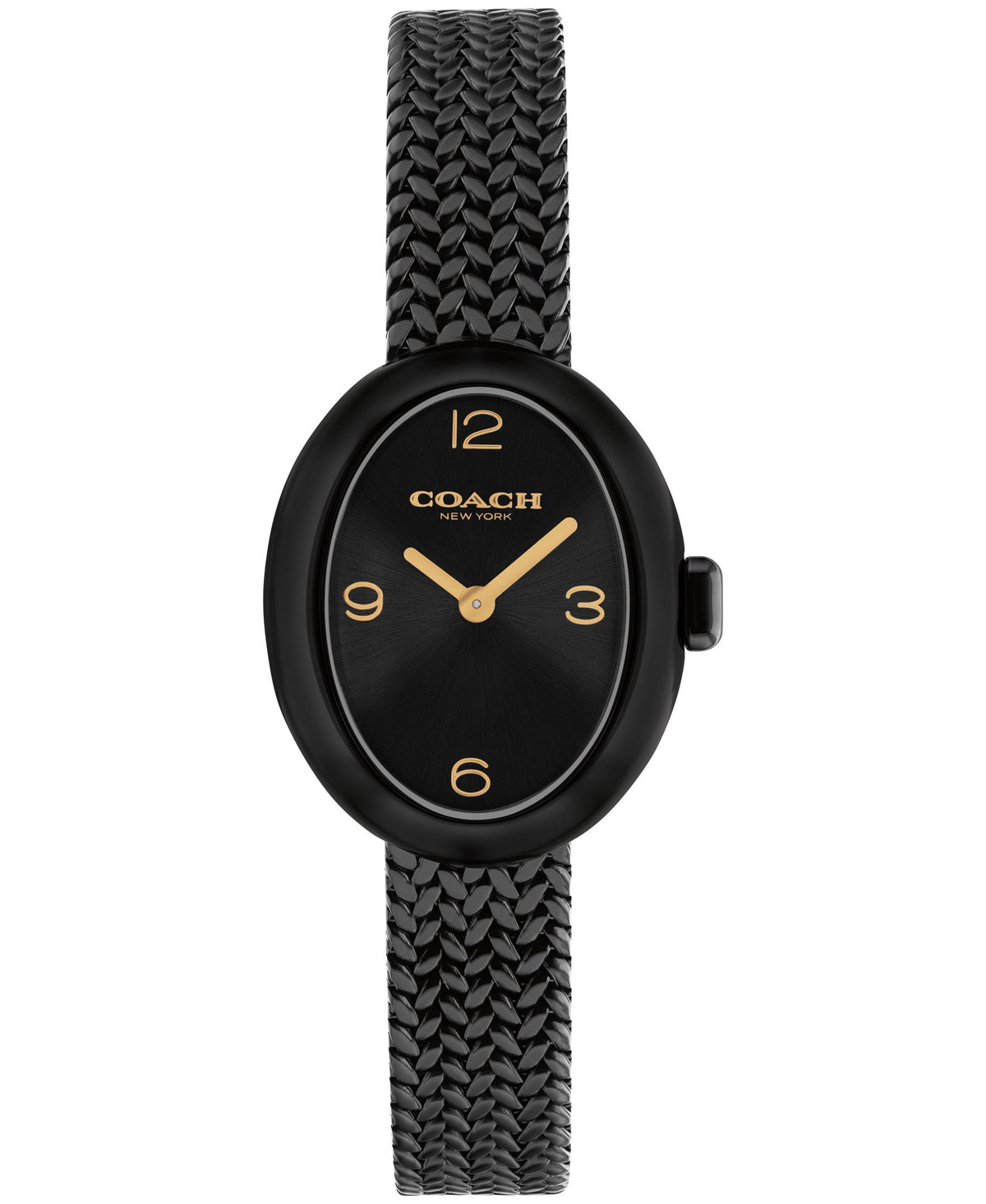Coach Sammy Ladies. Black IP Case & mesh Bracelet. Black Dial.