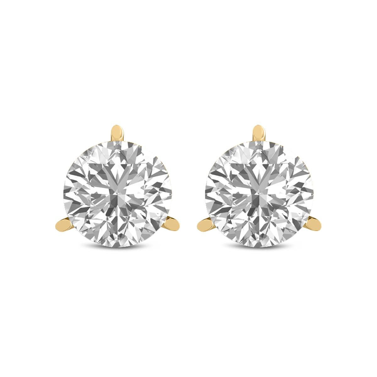 Prestige Boutique Diamonds Martini Lab Diamond Solitaire Earrings Size 1 CT