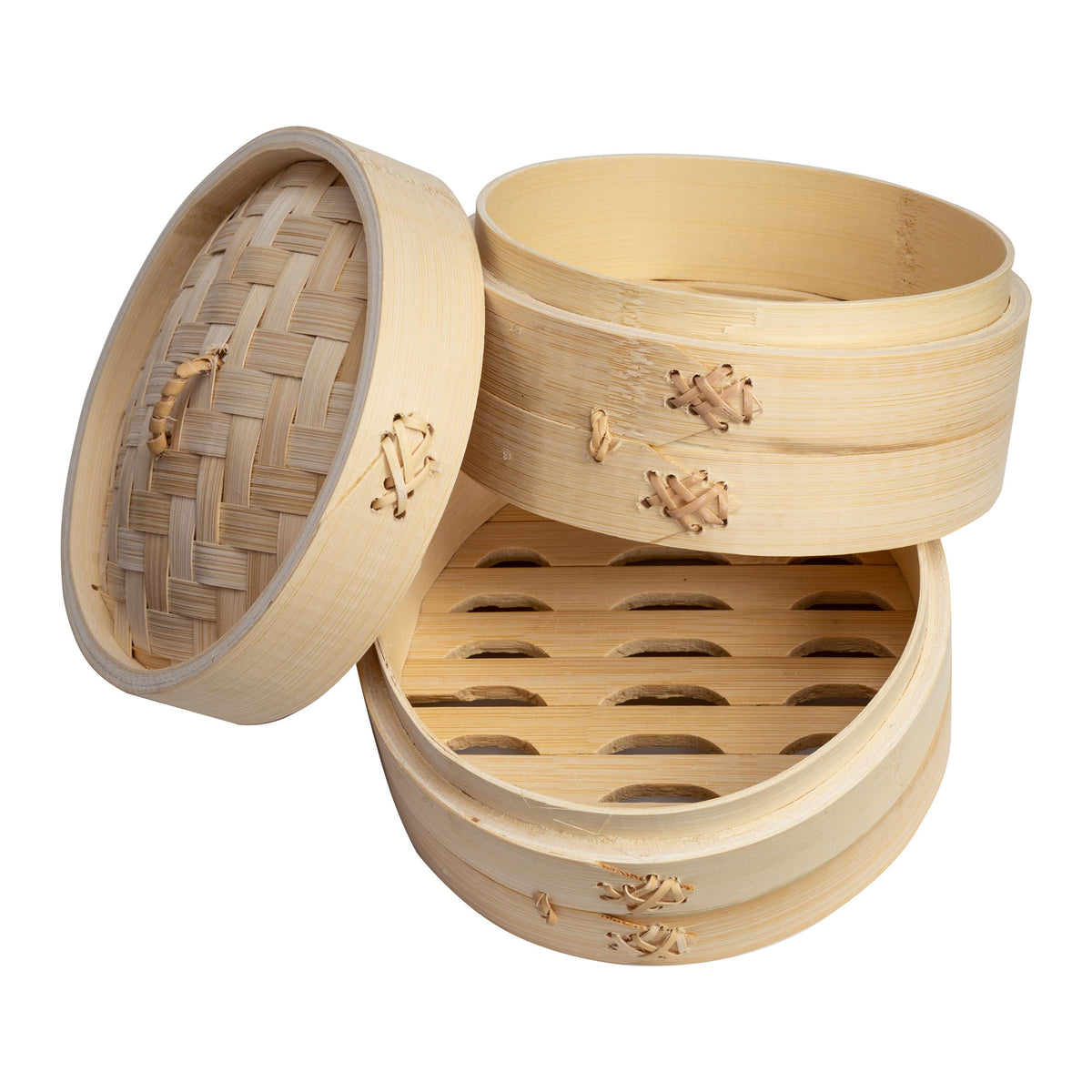 KitchenSupply Joyce Chen - 2-Tier Bamboo Steamer Baskets, 6-Inch