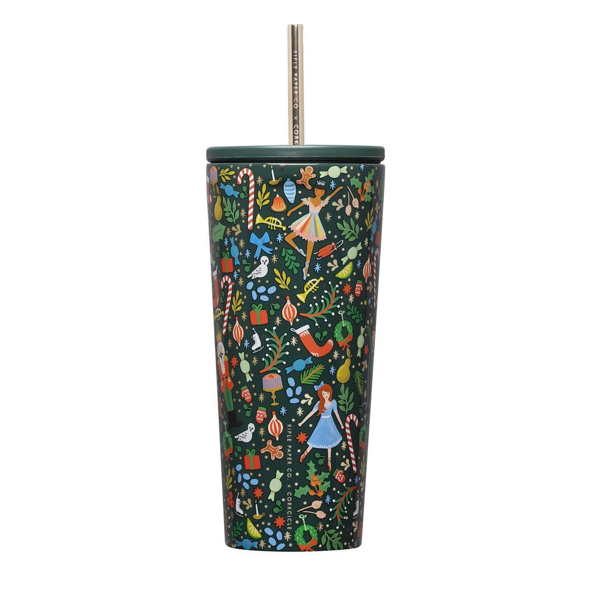 Corkcicle 24oz Cold Cup - Rifle Paper Nutcracker Green