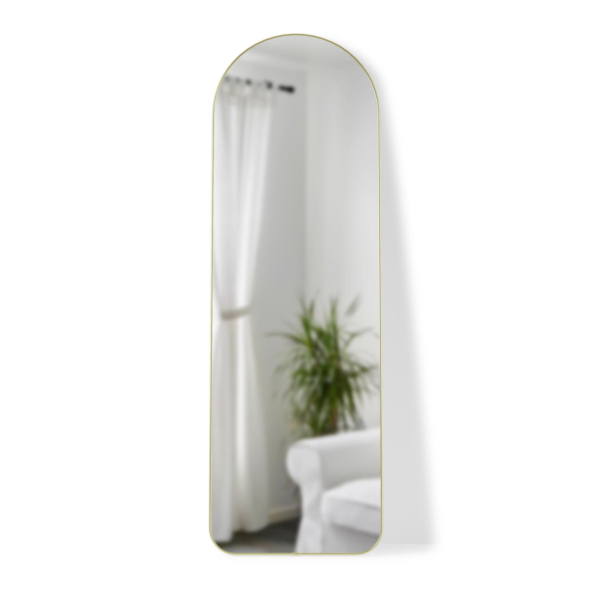 Umbra Hub Arched Leaning Mirror 20x62 Brass