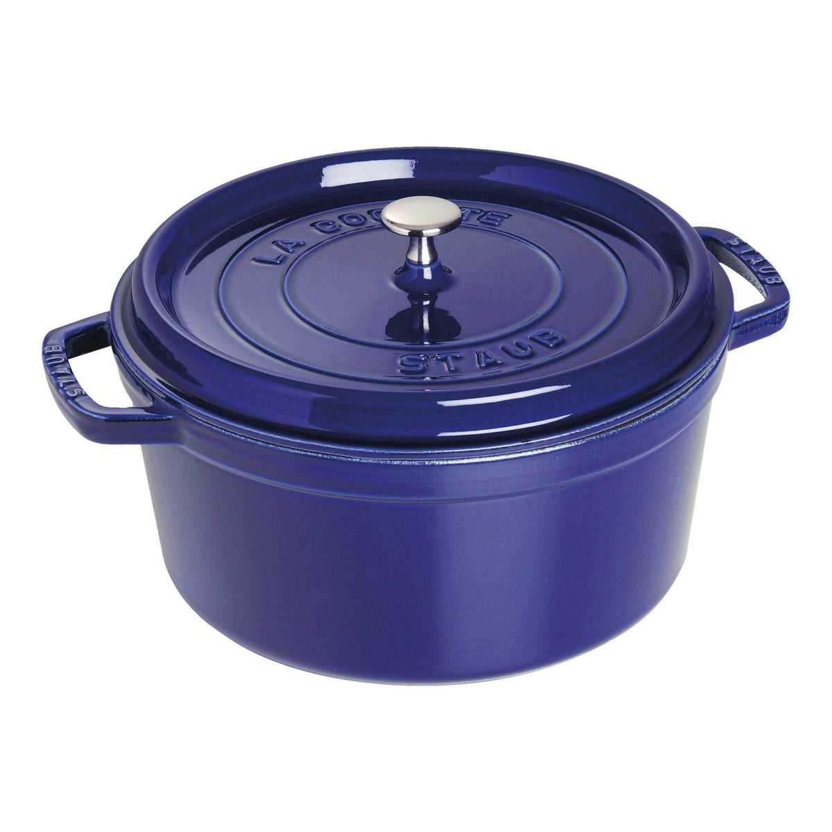 Staub 7qt Cast Iron Round Dutch Oven Dark Blue