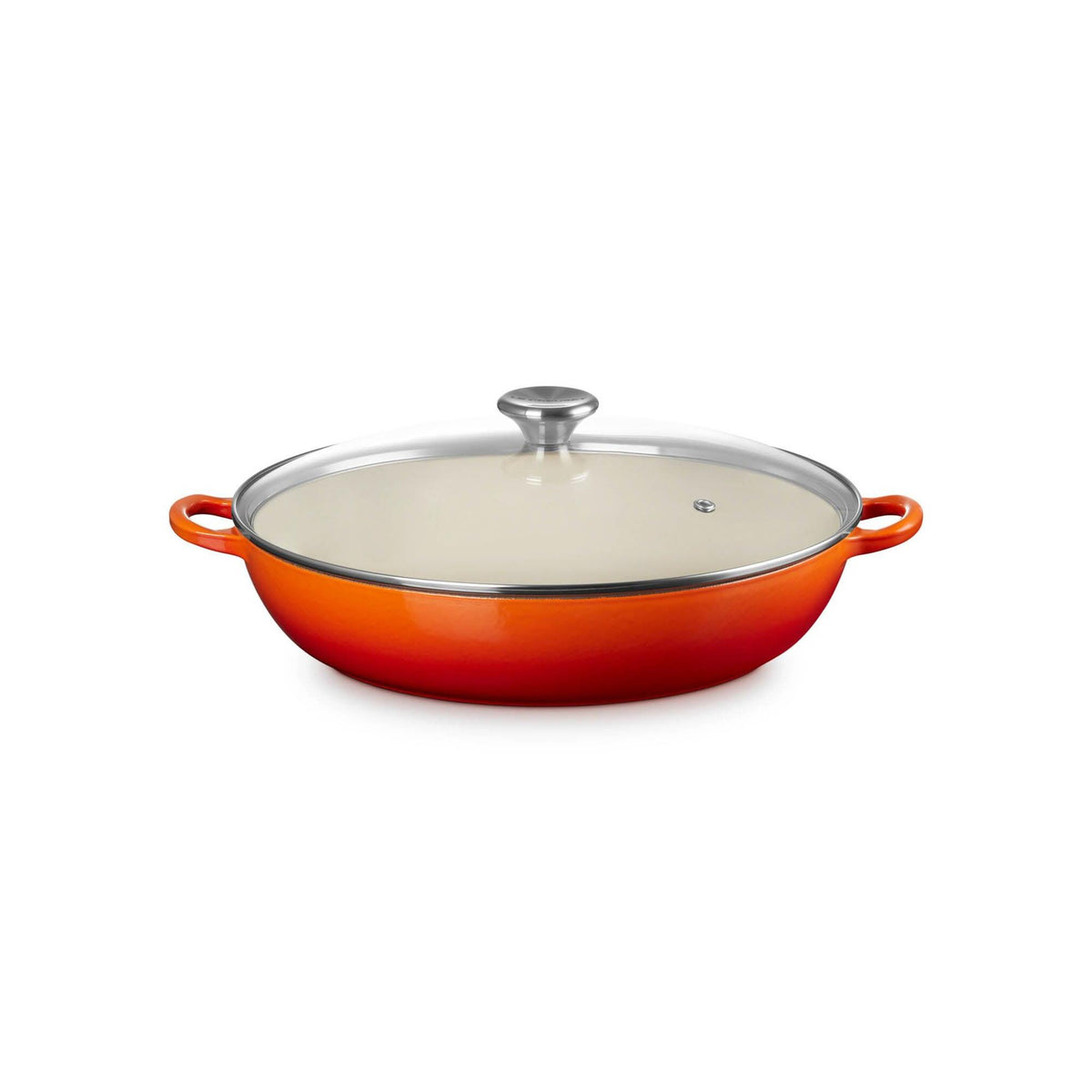 Le Creuset 5qt Traditional Cast Iron Braiser w/ Glass Lid Flame