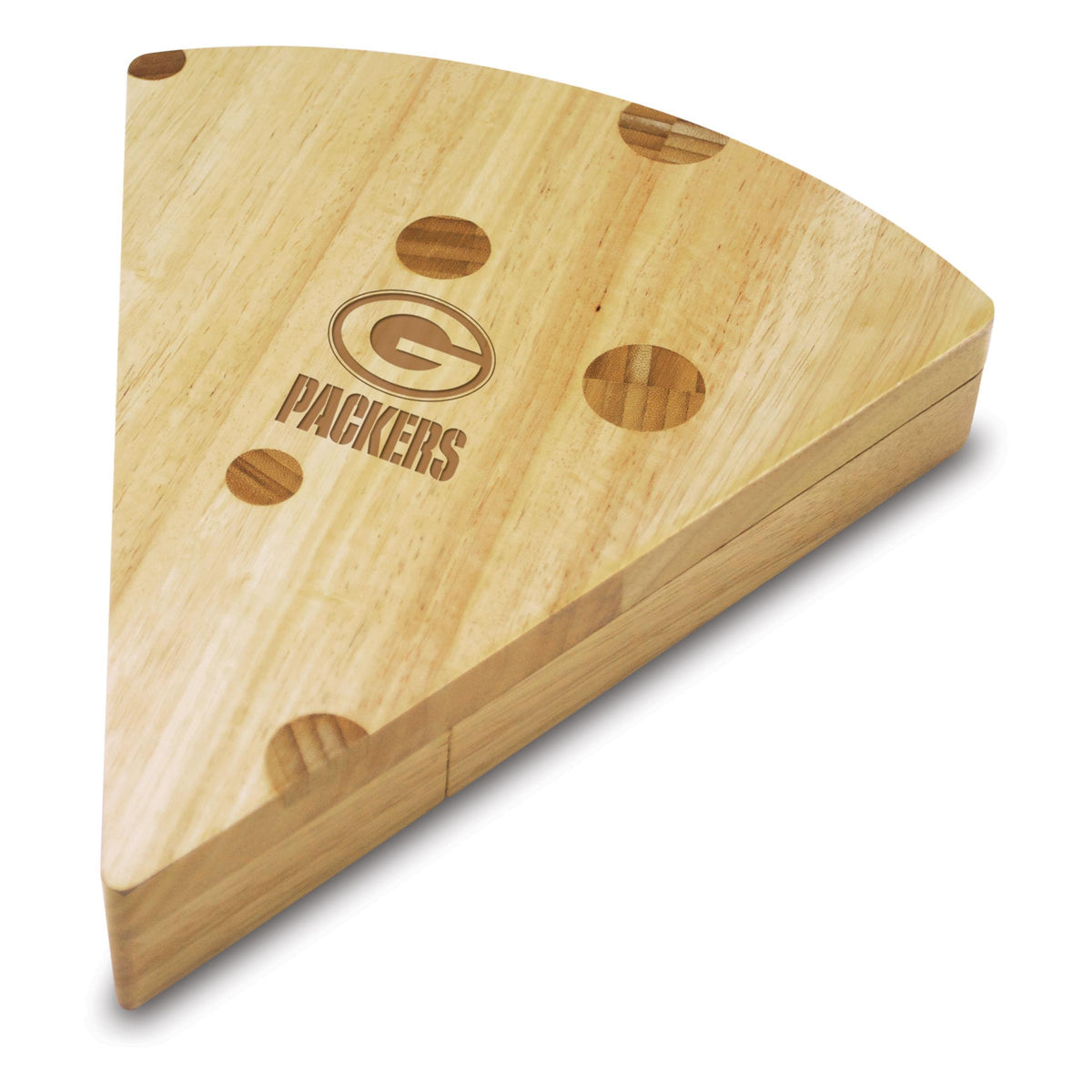 Picnic Time Green Bay Packers - Swiss Cheese Cutting Board & Tools Set, (Parawood)