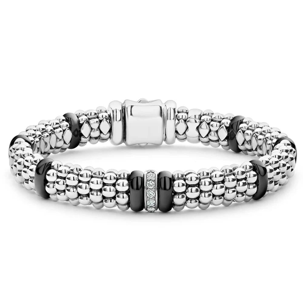 Lagos Single Station Diamond Caviar Bracelet Size 7"