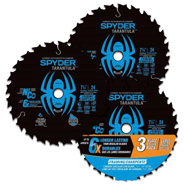 JS Products Spyder 7.25" Framing Circular Saw Blades (3-Pack)