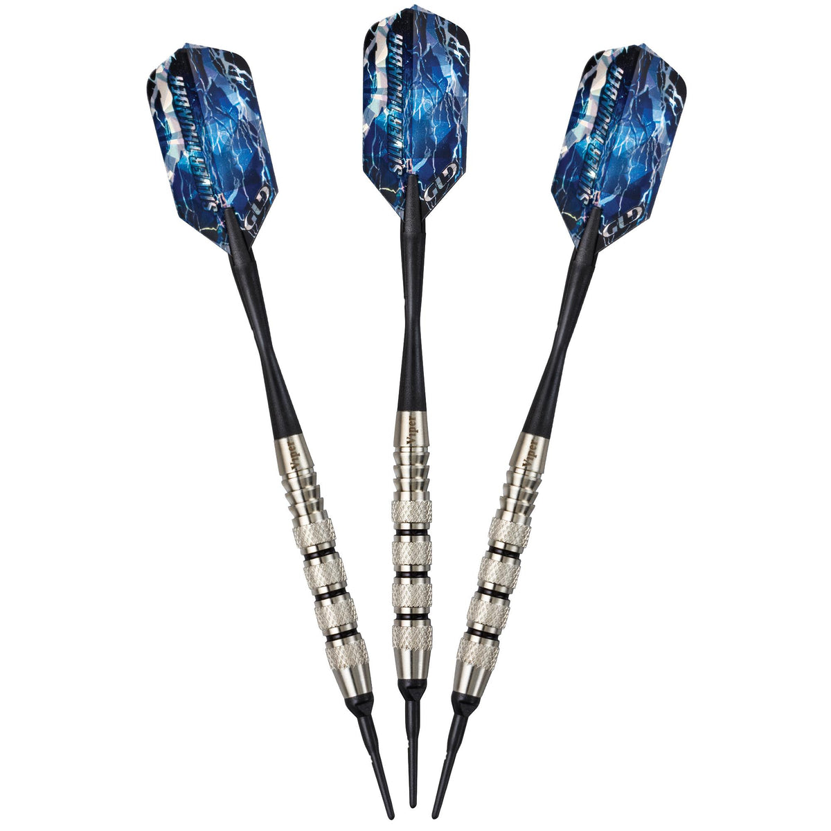 Viper Silver Thunder Soft Tip Darts 4 Knurled Rings 16 Grams