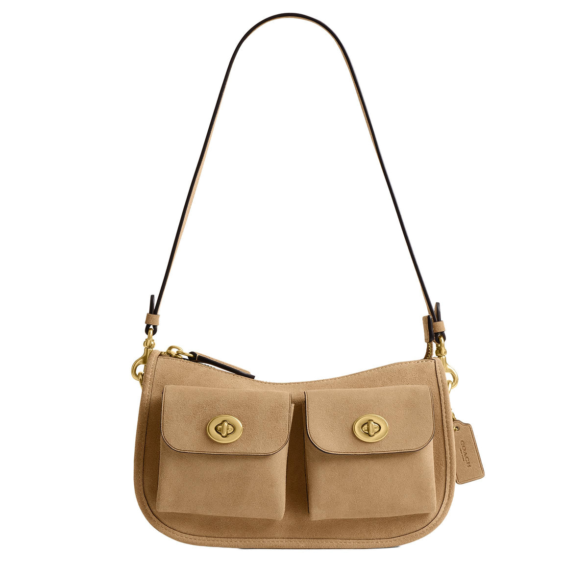 COACH Originals Suede Twin Turnlock Waverly Bag - Soul/Brass